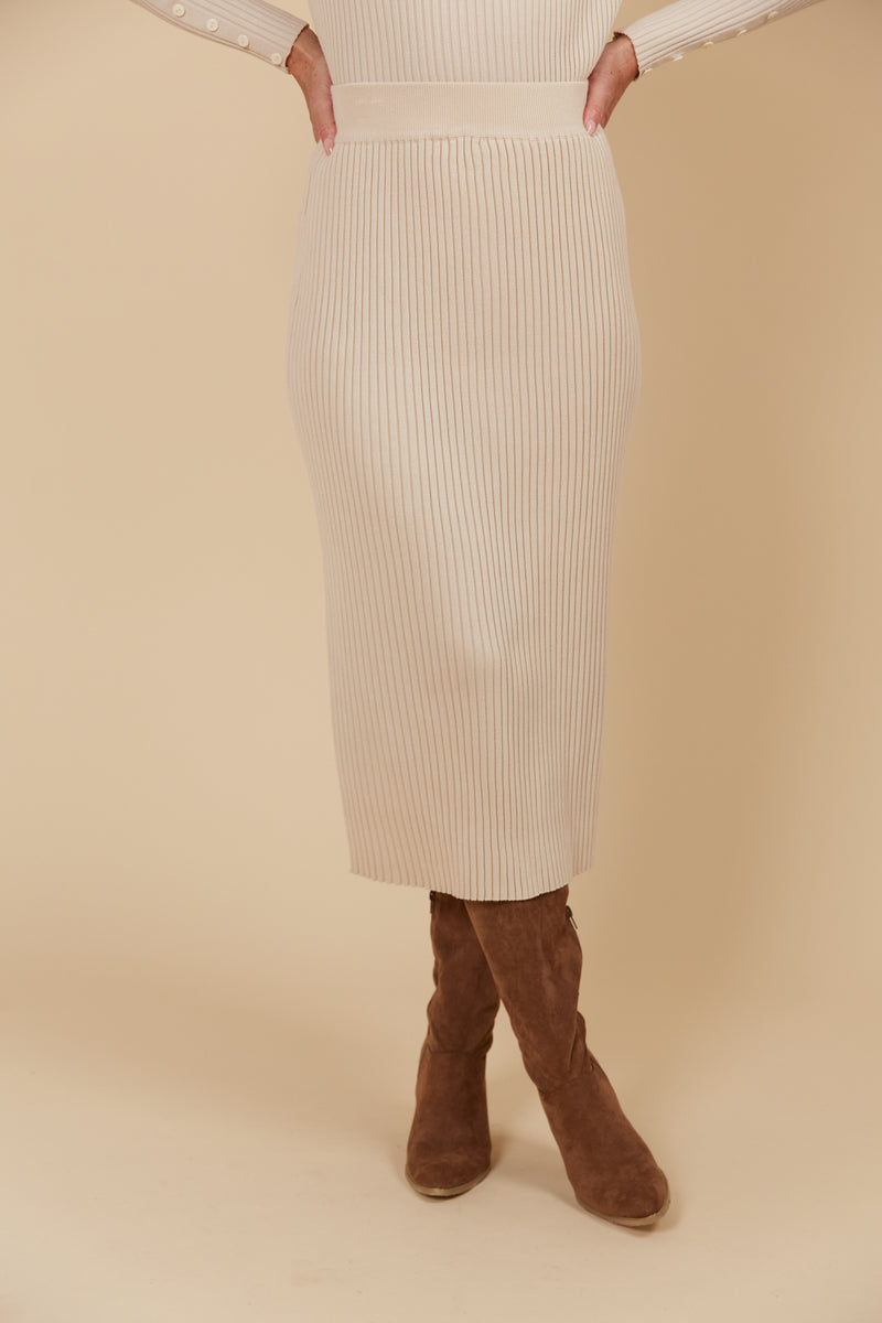 JUNO KNIT SKIRT - CANVAS