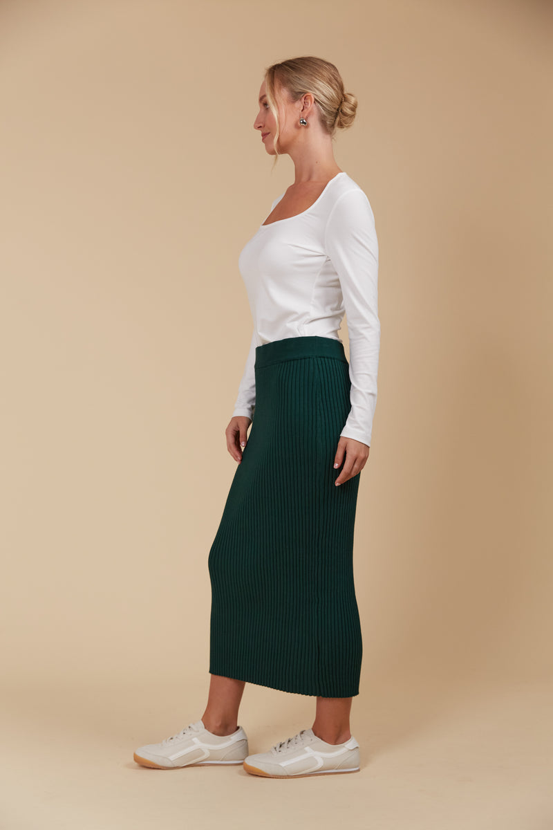 JUNO KNIT SKIRT - PINE