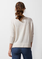 HAND WORK CARDI - LINEN