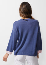 CHUNKY LINEN CARDI - INDIGO