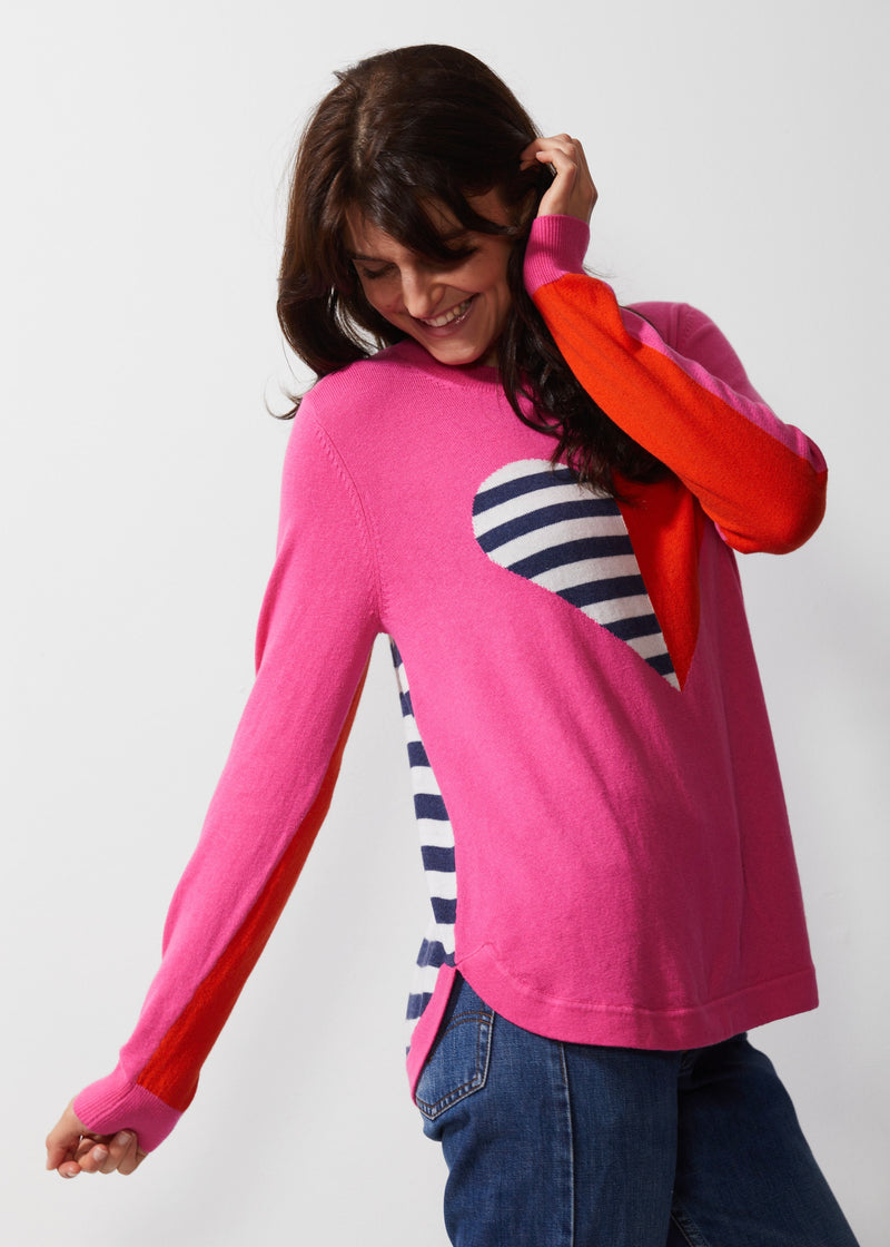 LOVE LINEUP JUMPER IN PINK