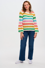 MARINA JUMPER IN OFF-WHITE, RAINBOW STRIPES