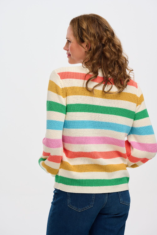 MARINA JUMPER IN OFF-WHITE, RAINBOW STRIPES