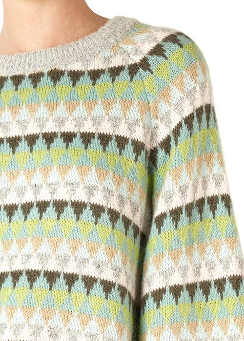 MOHAIR FAIRISLE JUMPER IN MARLE