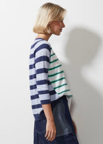 MULTI STRIPE JUMPER IN DENIM