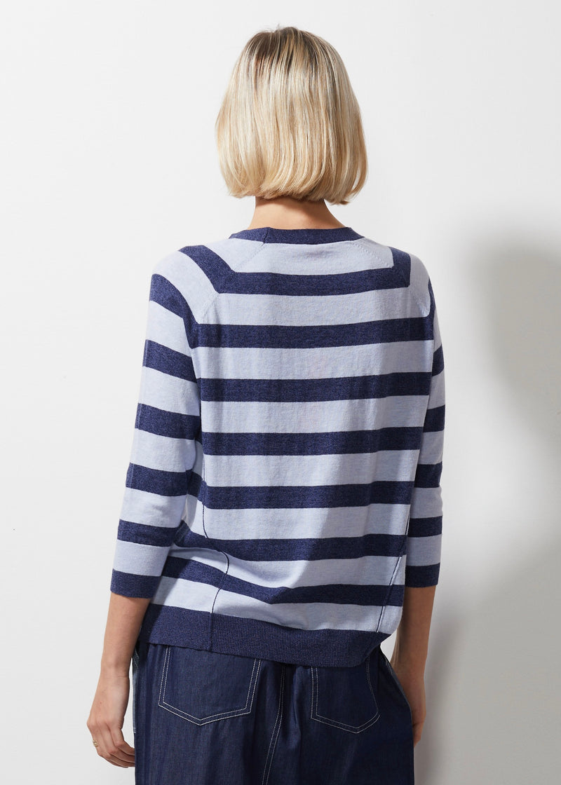 MULTI STRIPE JUMPER IN DENIM