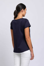 NATURAL FLARE TOP: NAVY