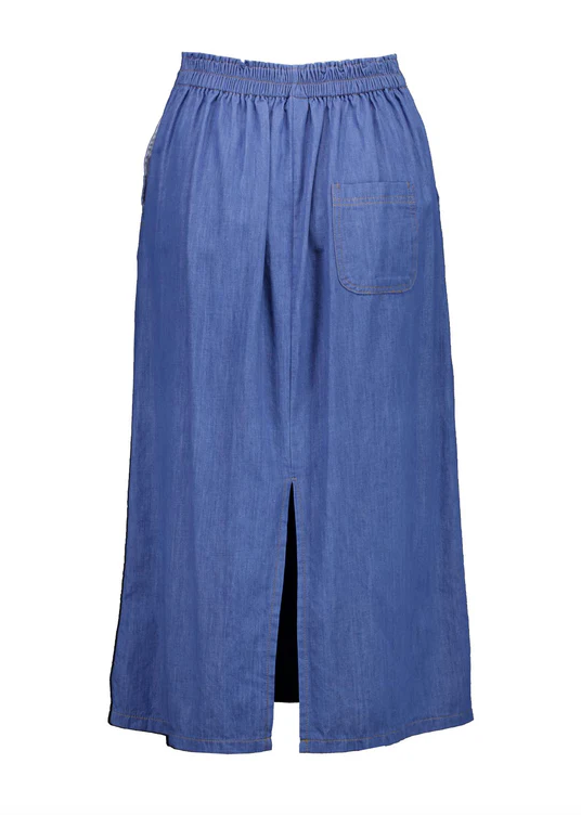 HEPBURN PANORAMA SKIRT IN LIGHT WASH DENIM