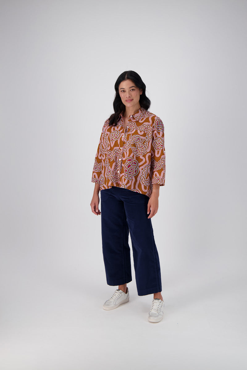 PEGGY FINE CORD PANTS - NAVY