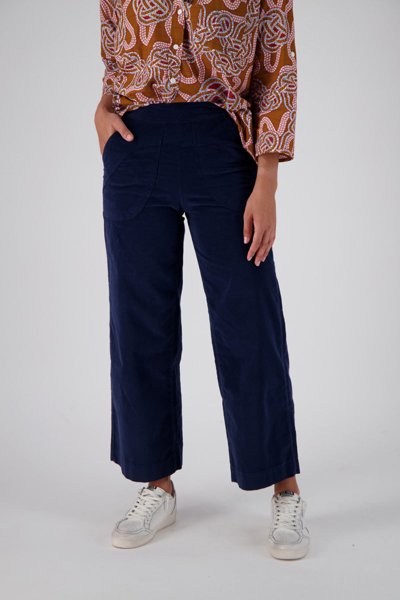 PEGGY FINE CORD PANTS - NAVY