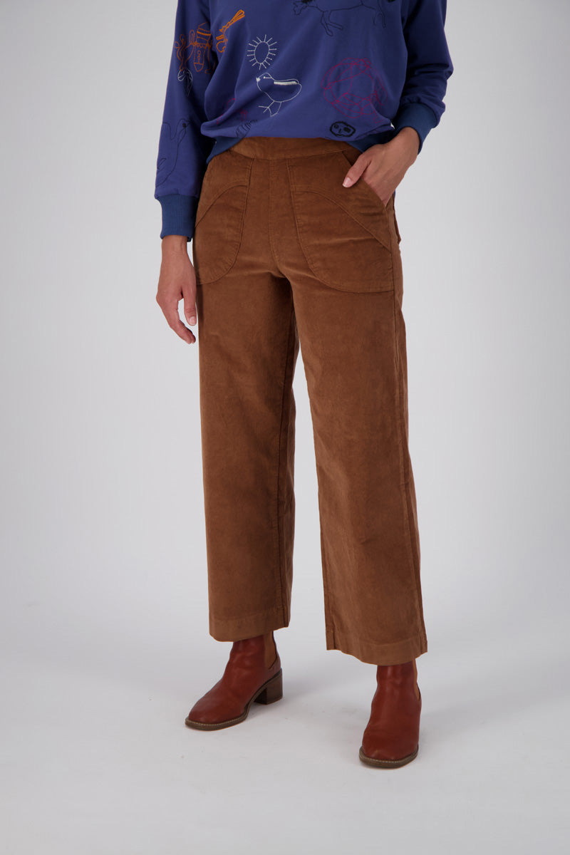 PEGGY FINE CORD PANTS - CARAMEL