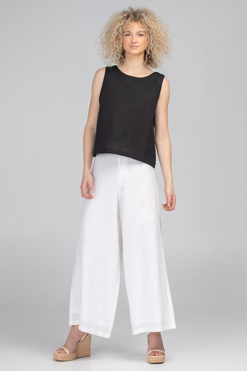 ROSE TOP - BLACK LINEN