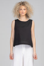 ROSE TOP - BLACK LINEN