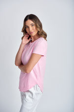 SHAPED HEM TEE - LOLLY PINK