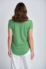 SHAPED HEM TEE - PALM GREEN