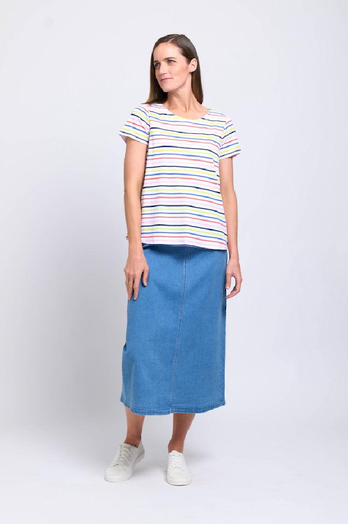 STEVIE SKIRT: DENIM WASH