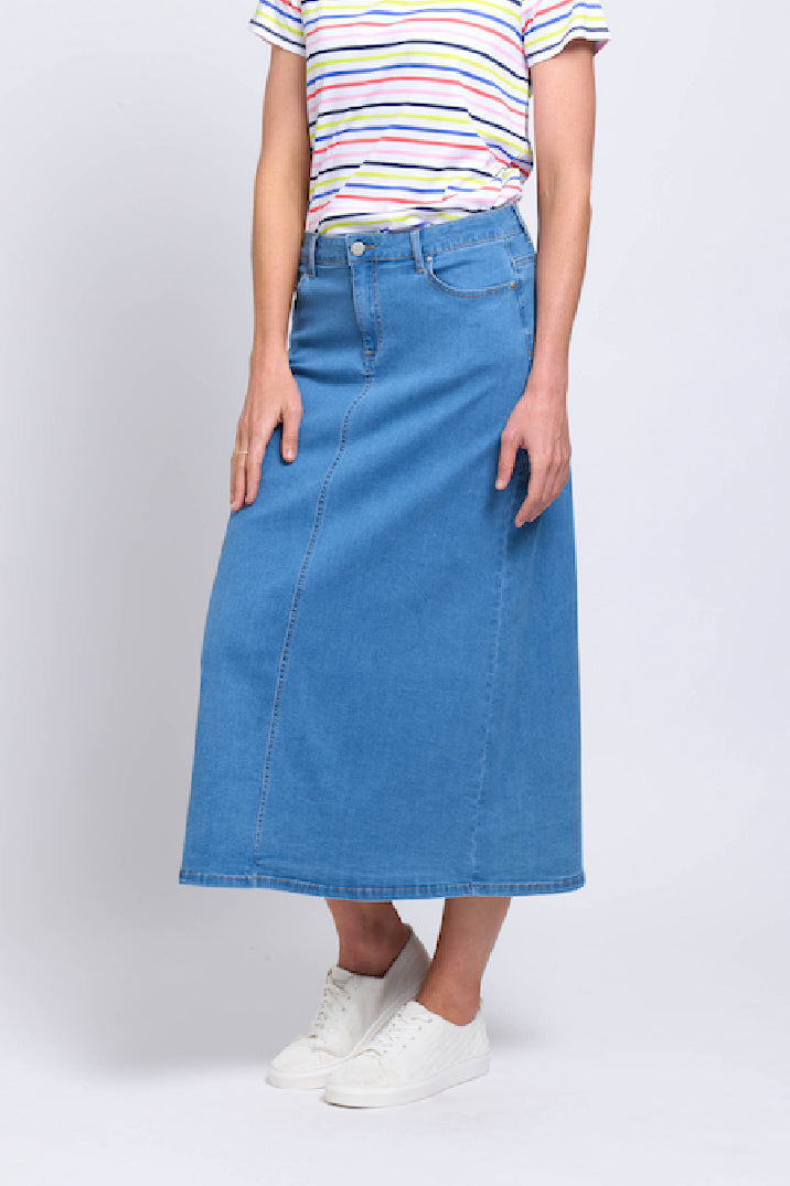 STEVIE SKIRT: DENIM WASH