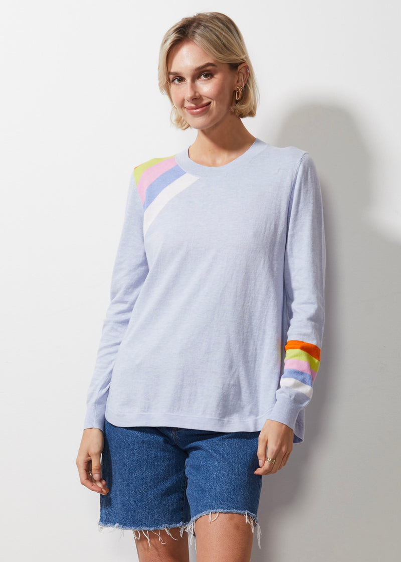 STRIPED CURVE JUMPER IN SKY