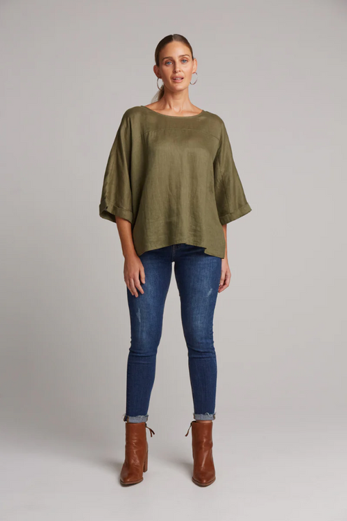 STUDIO RELAXED TOP - KHAKI