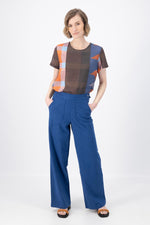 LINO PEGGY LONG LINEN PANTS - COBALT BLUE