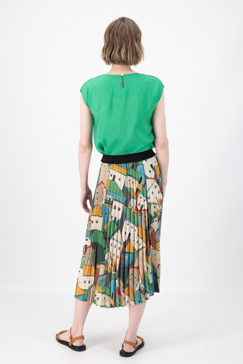 PUEBLITO PLEATED SKIRT - GREEN