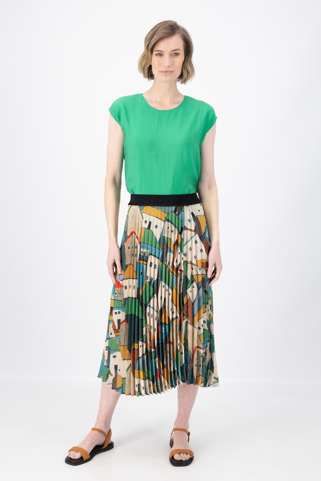 PUEBLITO PLEATED SKIRT GREEN