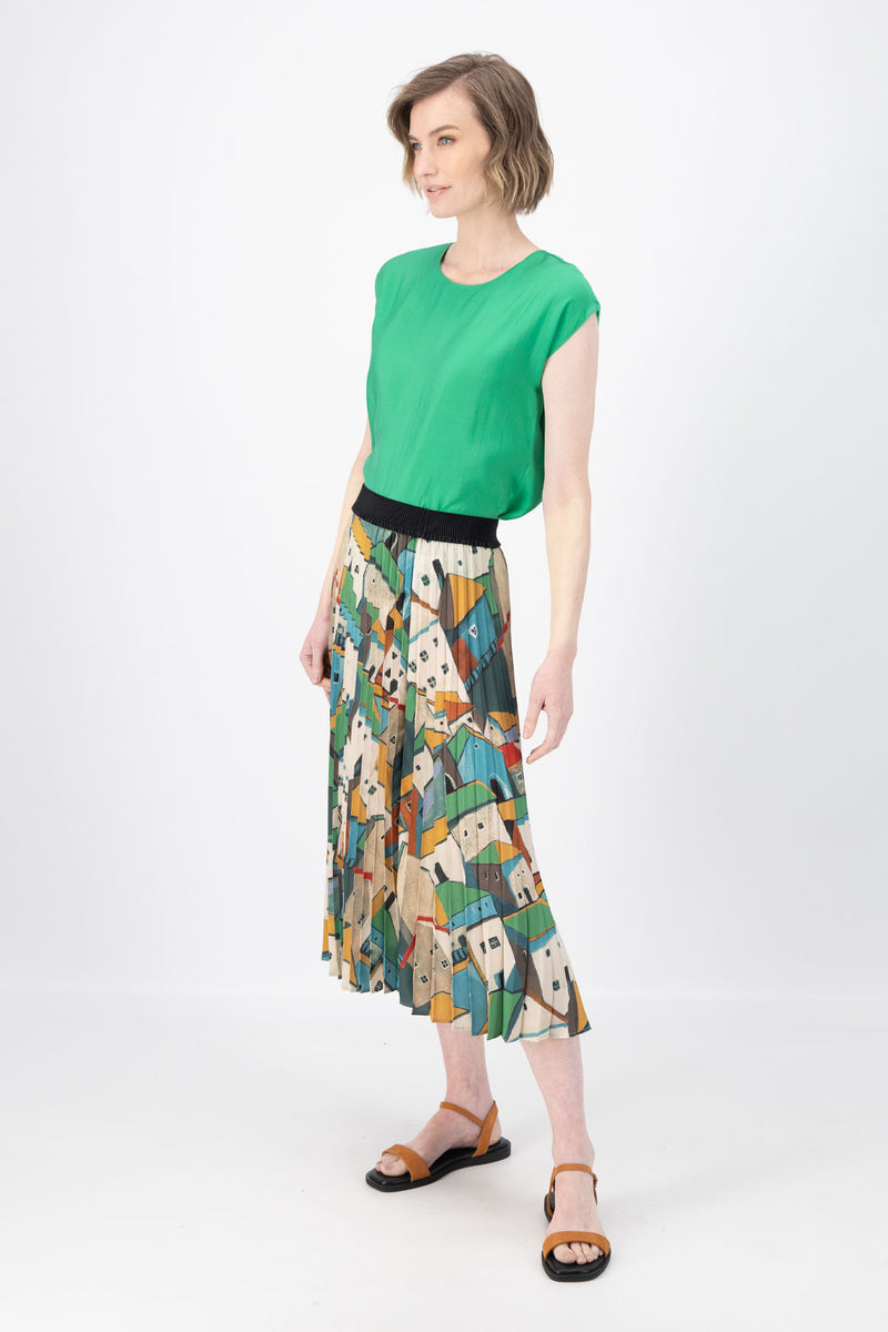 PUEBLITO PLEATED SKIRT - GREEN