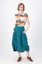 MILWAUKEE FIESTA SKIRT IN TEAL